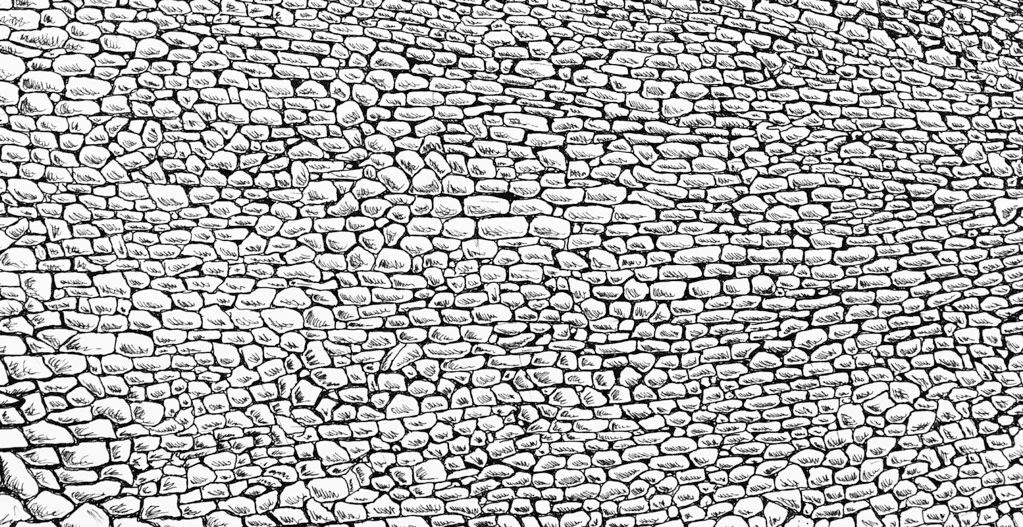 Photo: pen-and-ink-rock-wall