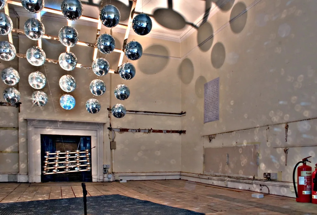Photo: Mirror Ball Array Shadow Room - Brian Eno Speaker Flowers Sound Installation at Marlborough House